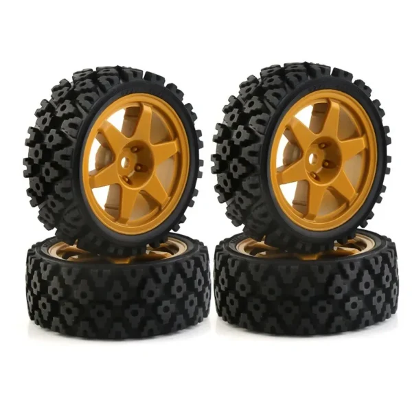 1/10 RC Racing Car Wheels Rally Tyre & On Road Tires 12mm Hex for Tamiya XV01 XV02 TA06 TT01 TT02 PTG2 144001 A959 HPI - Image 5