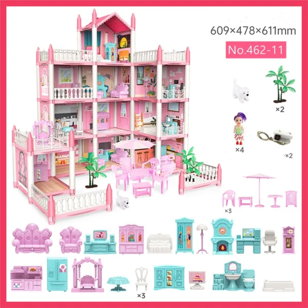 3D DIY Fantasy Princess Castle Villa Assembly Doll House Set Toys ,girls' Family Toys And 3D Cross-border Blockbuster Children's - Image 5