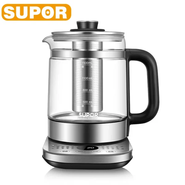 SUPOR Health Pot 1.5L Household Electric Kettle Multifunctional Glass Electric Cooking Pot High Quality Home Kitchen Appliances