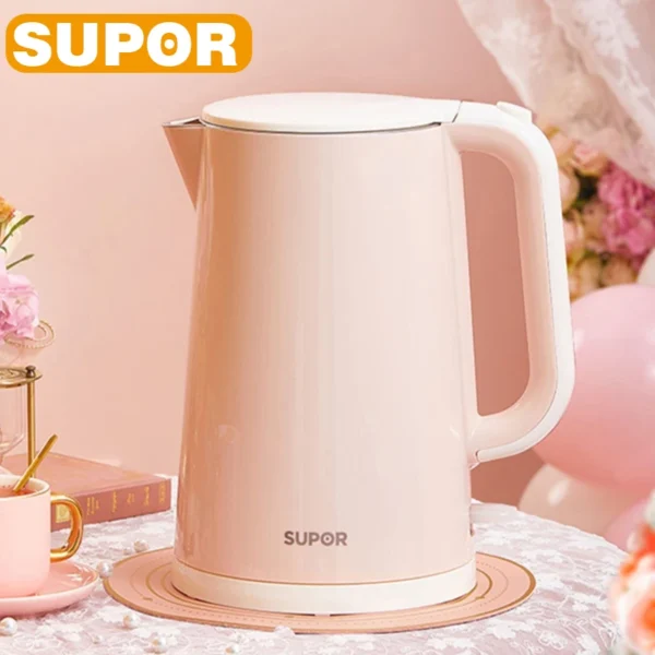 SUPOR Electric Kettle Stainless Steel 220V Household Appliances Temperature Control Anti-Overheat Protection Kitchen Kettle