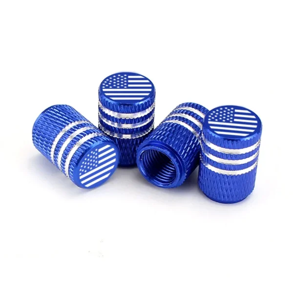 4pcs American flag logo Car tire valve cap - Dust proof universal, aluminum alloy car tire valve cap,For USA AIR Valve Caps - Image 5