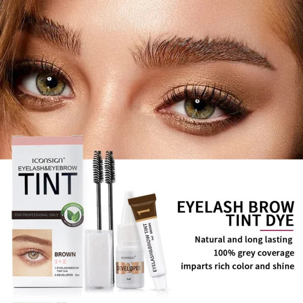 ICONSIGN Eyelash Eyebrow Dye Tint Kit Brow Enhancer Mascara Lift Tinting Tattoo Eyes Makeup Tools - Image 2