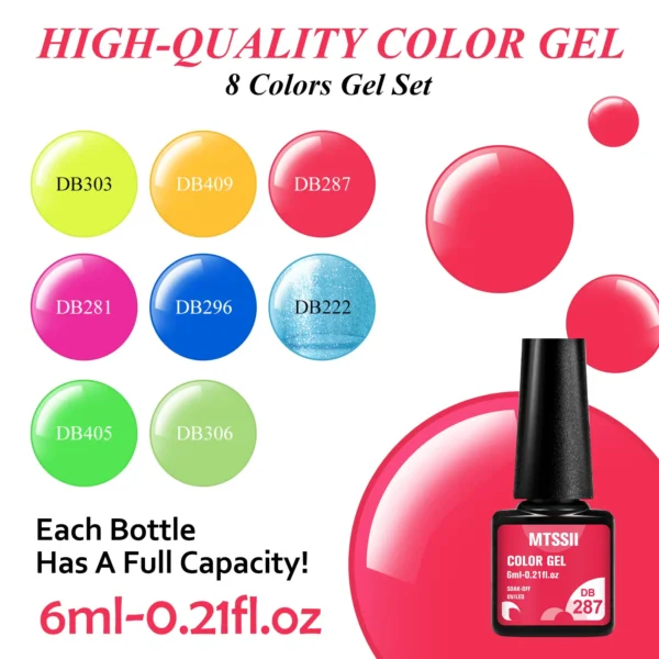 6PCS Gel Nail Polish Set Mixed Color Nail Gel Kits For DIY Nail Vernis Semi Permanent UV Lamp Nail Varnish Set Supplies - Image 3