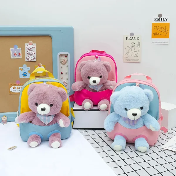 Kindergarten Baby Backpack Cartoon Bear Cute SchoolBags for Girls Boys Kids Gifts Fashion Zipper Shoulder Bag Lightweight 가방 - Image 3