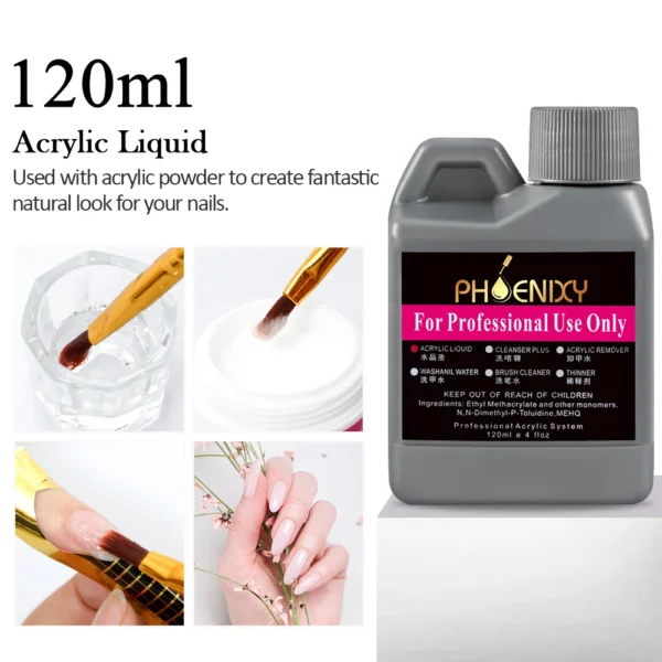 Acrylic Nail Kit Acrylic Powder Nail Liquid with Nail Dryer Lamp All for Nail Extension Quick Builder Acrylic Glitter Powder Kit - Image 4