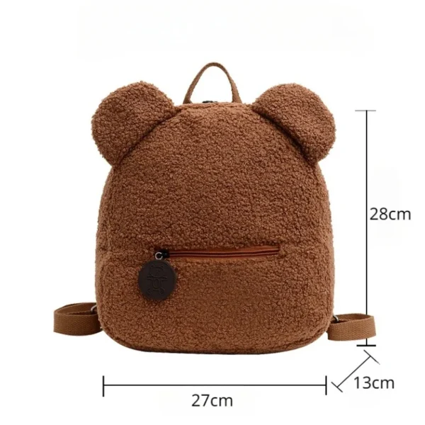 Useful Backpack Cute Bear Plush Solid Color Baby Bag Custom Name Casual Backpack for Toddler Kids