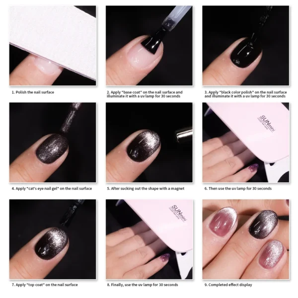 Cat Eye Nail Gel Polish Set 8ml Shiny Magnetic Gel Polish Nail Kit Galaxy Chameleon Effect Nail Gel Soak Off Salon - Image 5