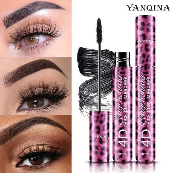 YANQINA Liquid Eyeliner Pencil+4D Waterproof Mascara Set Cosmetics Eye Liner Thick Curling Mascara Eyebrow Pencil Eyes Makeup - Image 2