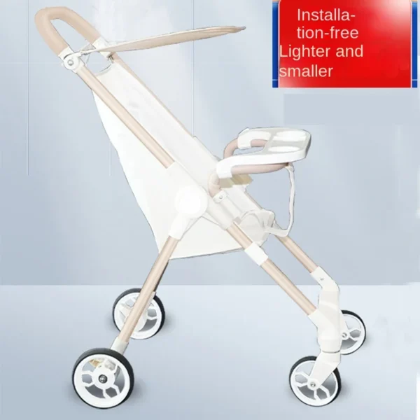 Children's Pocket Car 3-6 Years Old can Sit and Lie Down Lightweight Folding Stroller Dinner Plate Four-wheeled Baby Strollers - Image 6