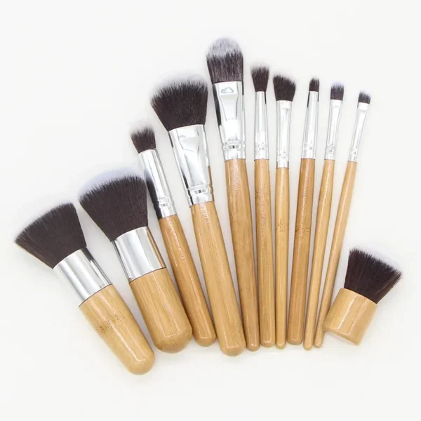 New 11Pcs Bamboo Handle Makeup Brush Set Loose Powder Blush Eyeshadow Brush Beauty Tool - Image 6